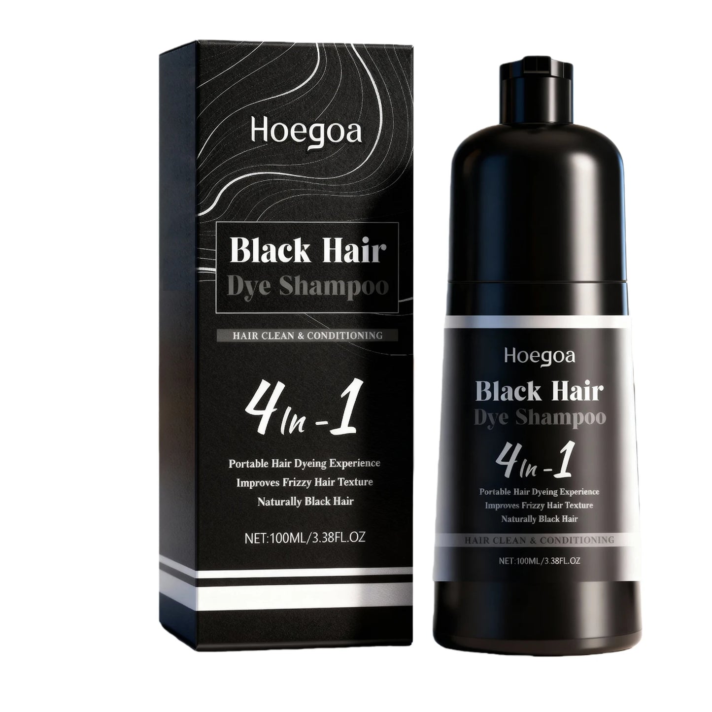 100ML Black Hair Dyeing Shampoo Gentle Clean Hair Improve Frizzy Hair Texture Nourishing Oil Control Natural Hair Dye Shampoo
