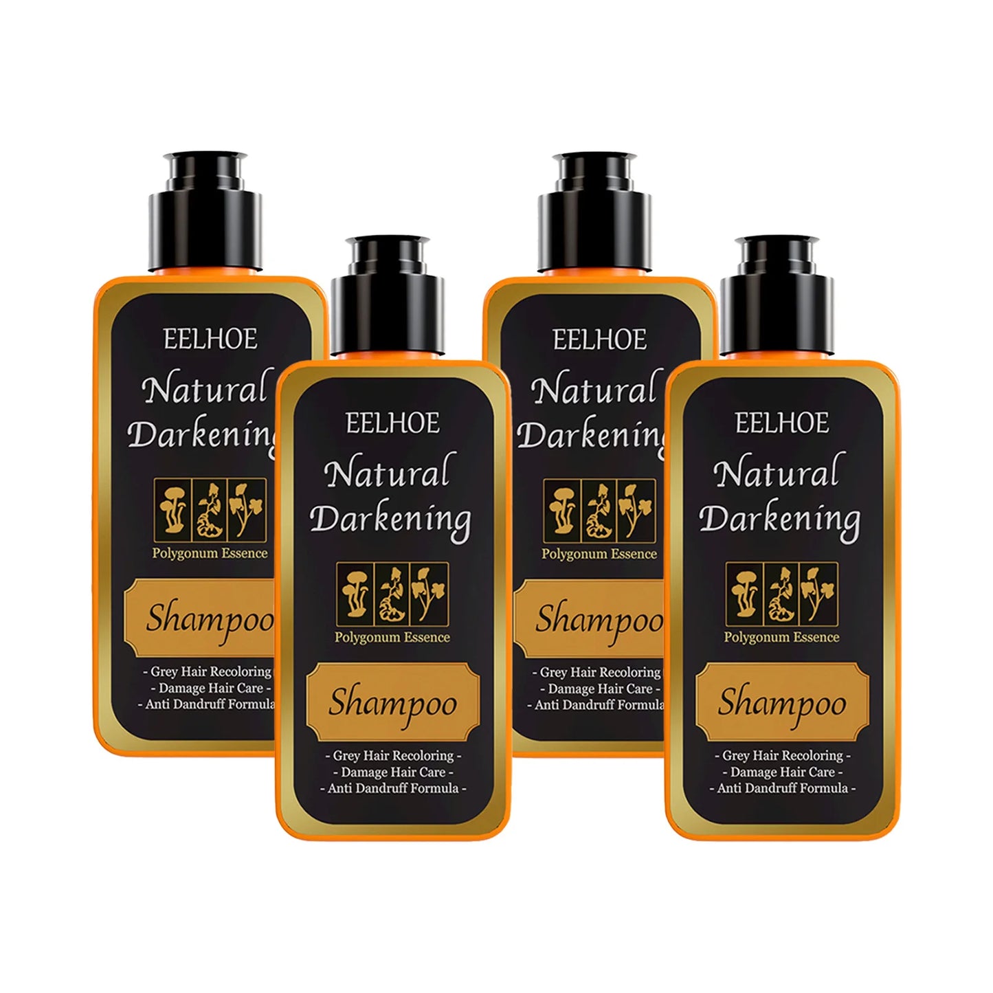 EELHOE 100ml Black Dye Shampoo Natural Herbal Hair Coloring Strengthen Hair Roots Nourishing Gray White Hair Turning Black Care