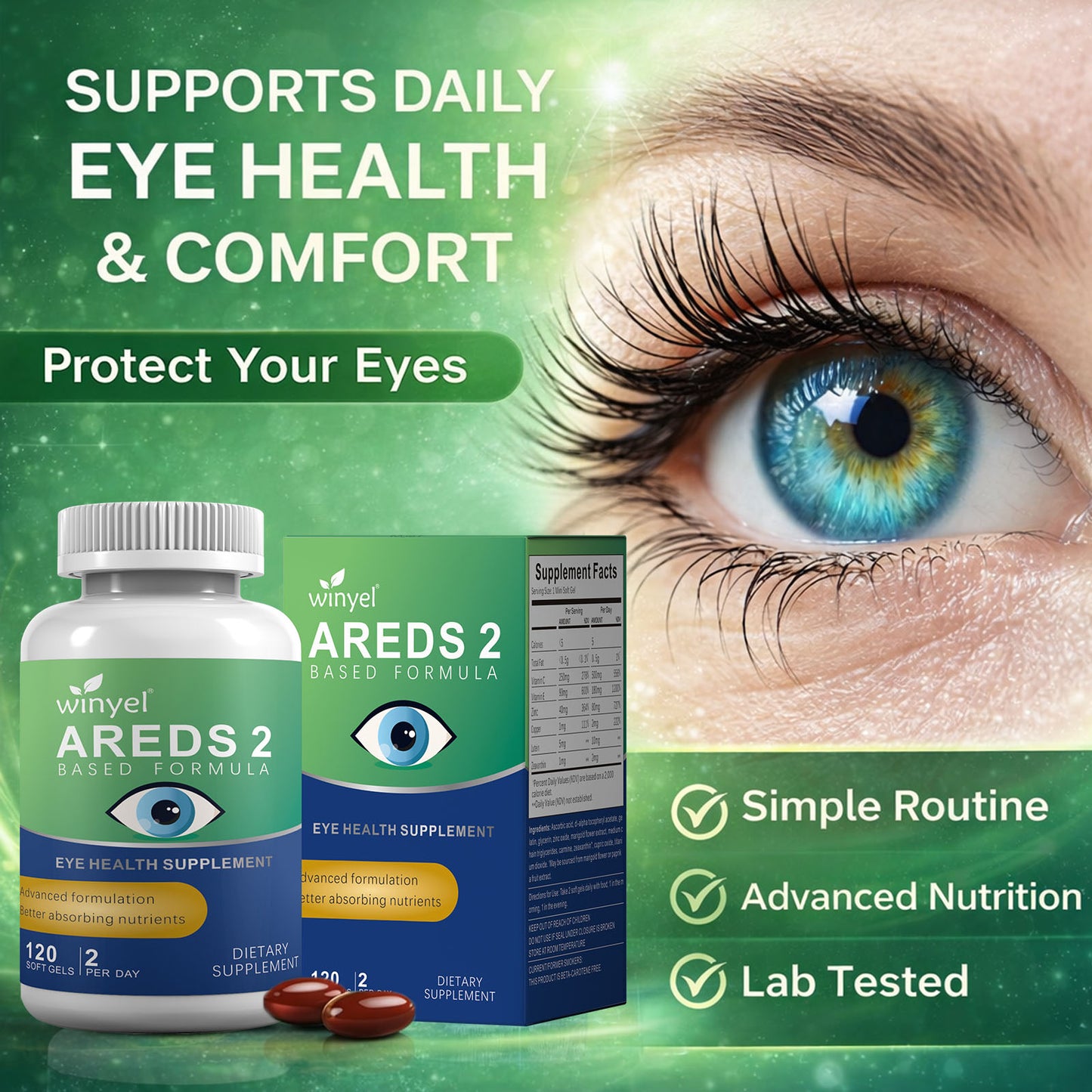 AREDS 2 eye support vitamins