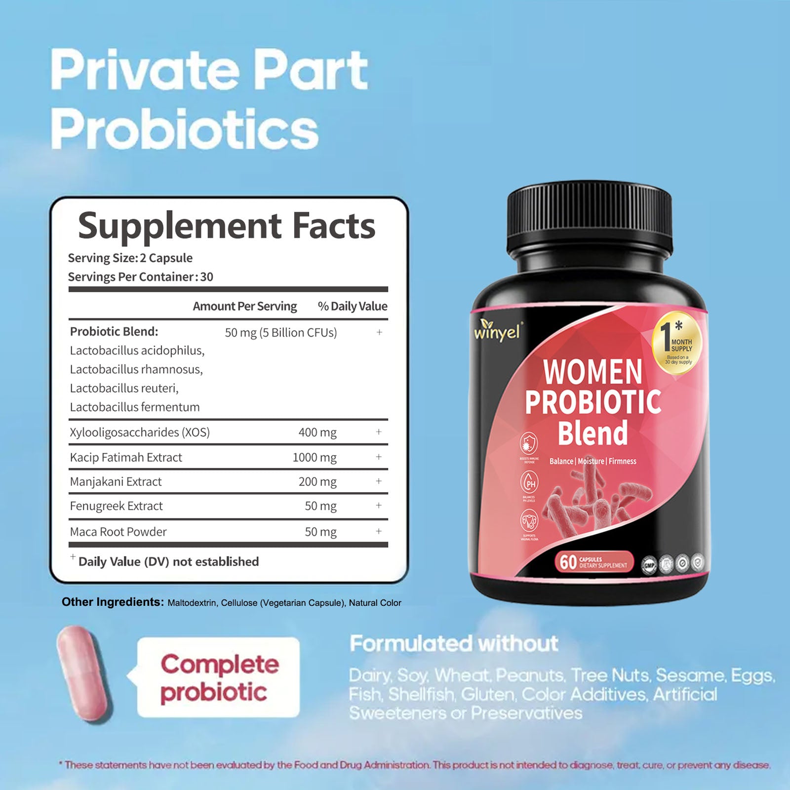 Women Probiotics for PH Balance and Digestive Support