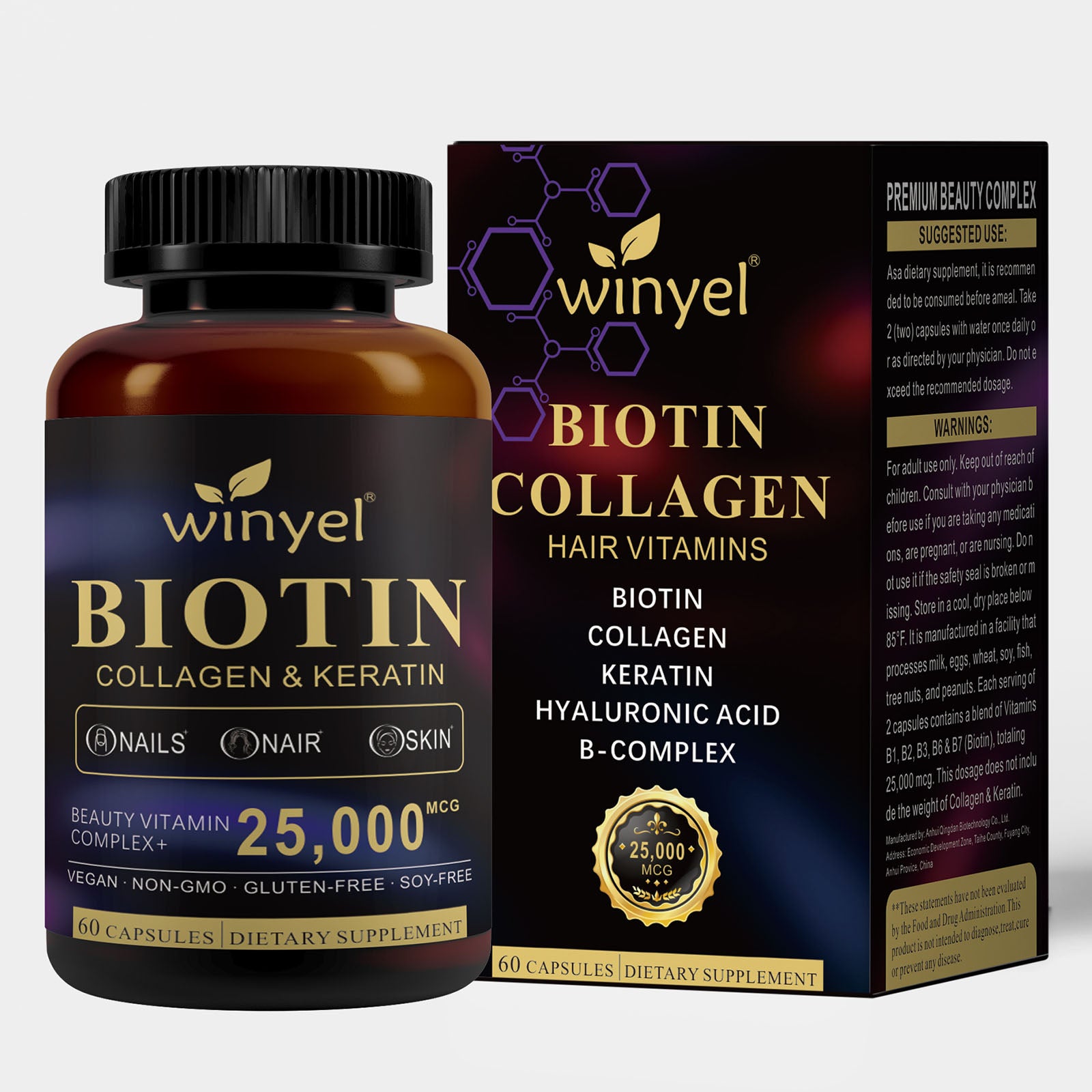 Hair Skin and Nails Supplement with Biotin and Collagen