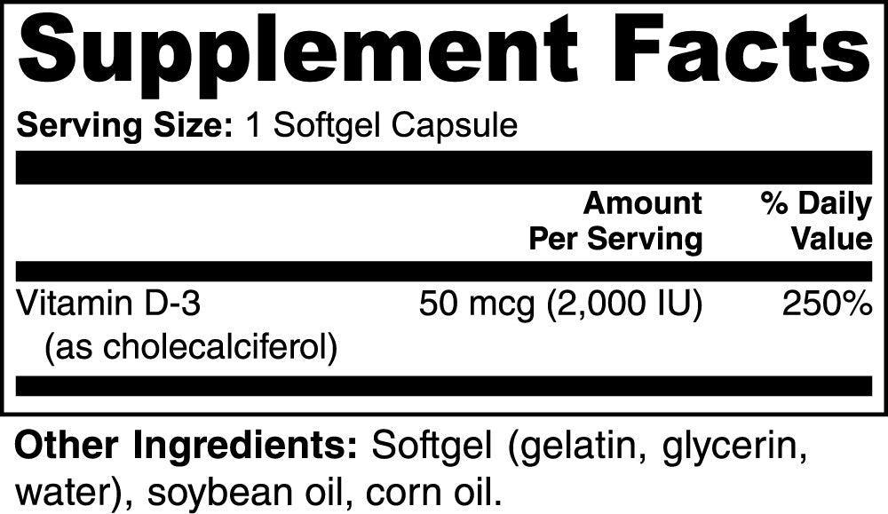 Vitamin D3 bone immune support