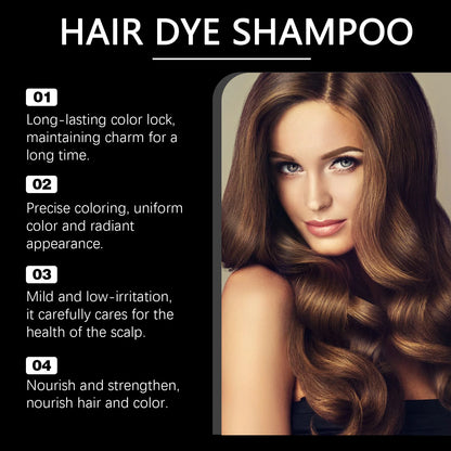Hoegoa 200ml Hair Dye Shampoo Herbal Diy Fashion Hair Natural Coloring Oil Control Fluffy Nourish Scalp Hair Dyeing Shampoo