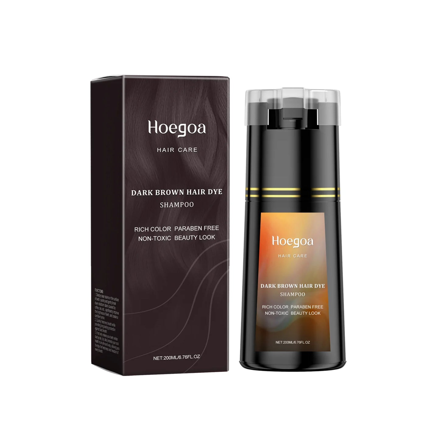 Hoegoa 200ml Hair Dye Shampoo Herbal Diy Fashion Hair Natural Coloring Oil Control Fluffy Nourish Scalp Hair Dyeing Shampoo
