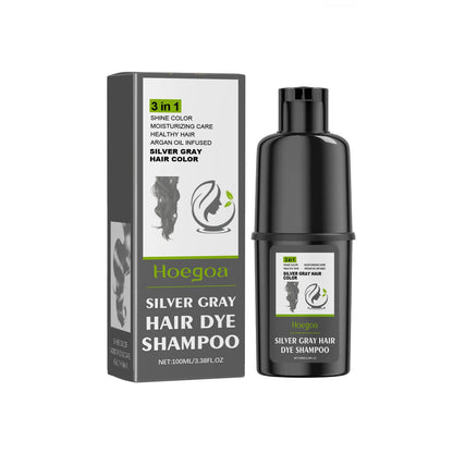 Hoegoa 100ml Hair Dye Shampoo Natural Coloring Fashion Hair Styling Covering Gray White Treatment Permanent Hair Dyeing Shampoo