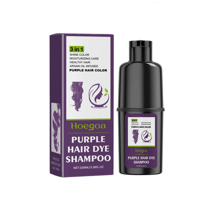 Hoegoa 100ml Hair Dye Shampoo Natural Coloring Fashion Hair Styling Covering Gray White Treatment Permanent Hair Dyeing Shampoo