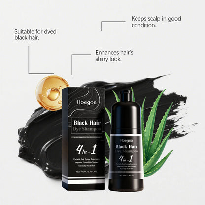 100ML Black Hair Dyeing Shampoo Gentle Clean Hair Improve Frizzy Hair Texture Nourishing Oil Control Natural Hair Dye Shampoo