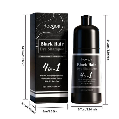 100ML Black Hair Dyeing Shampoo Gentle Clean Hair Improve Frizzy Hair Texture Nourishing Oil Control Natural Hair Dye Shampoo
