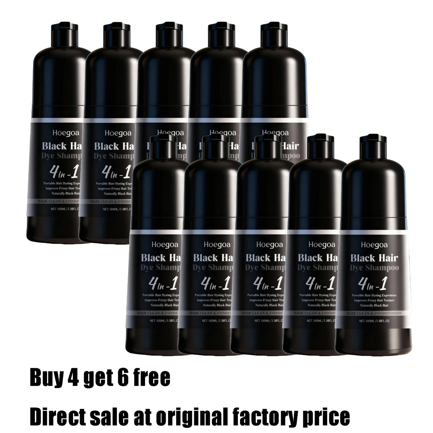 100ML Black Hair Dyeing Shampoo Gentle Clean Hair Improve Frizzy Hair Texture Nourishing Oil Control Natural Hair Dye Shampoo