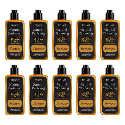 EELHOE 100ml Black Dye Shampoo Natural Herbal Hair Coloring Strengthen Hair Roots Nourishing Gray White Hair Turning Black Care