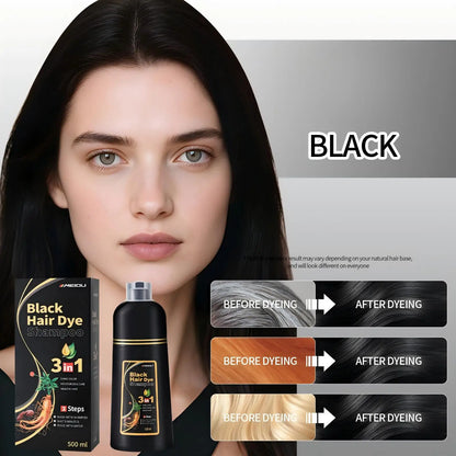 Meidu 3in1 Hair Dye Shampoo Easy to Use Moisturizing & Healthy Hair Care Creating Natural Hair Color,Quick Dyeing for Men Women