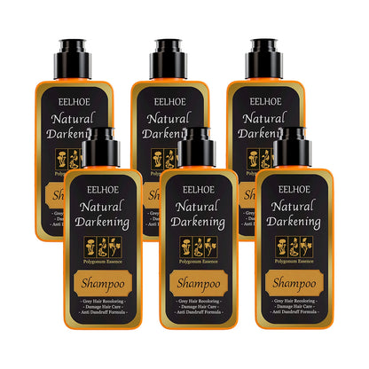 EELHOE 100ml Black Dye Shampoo Natural Herbal Hair Coloring Strengthen Hair Roots Nourishing Gray White Hair Turning Black Care