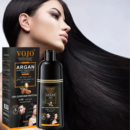 Unisex Adult Black Brown Hair Dye Shampoo,Hair Dye Shampoo Foam, Plant-Based Hair Color,not Damage,Washes Easily,Cover Gray Hair