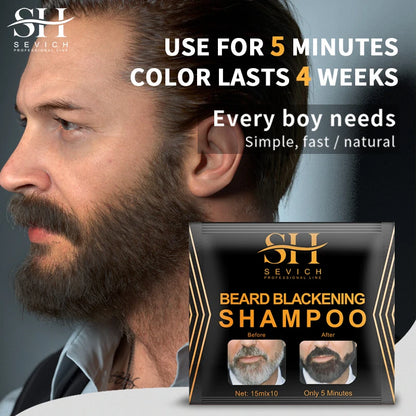 3 Minutes Black Beard Dye Cream Beard Paint Men Beard Coloring Dye Shampoo Natural Beard Cover Fast Permanent Gray Hair Dye