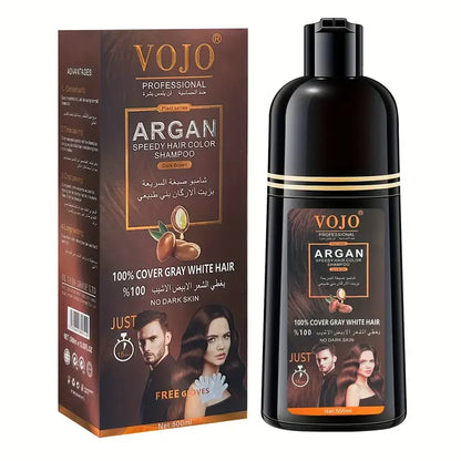 Unisex Adult Black Brown Hair Dye Shampoo,Hair Dye Shampoo Foam, Plant-Based Hair Color,not Damage,Washes Easily,Cover Gray Hair
