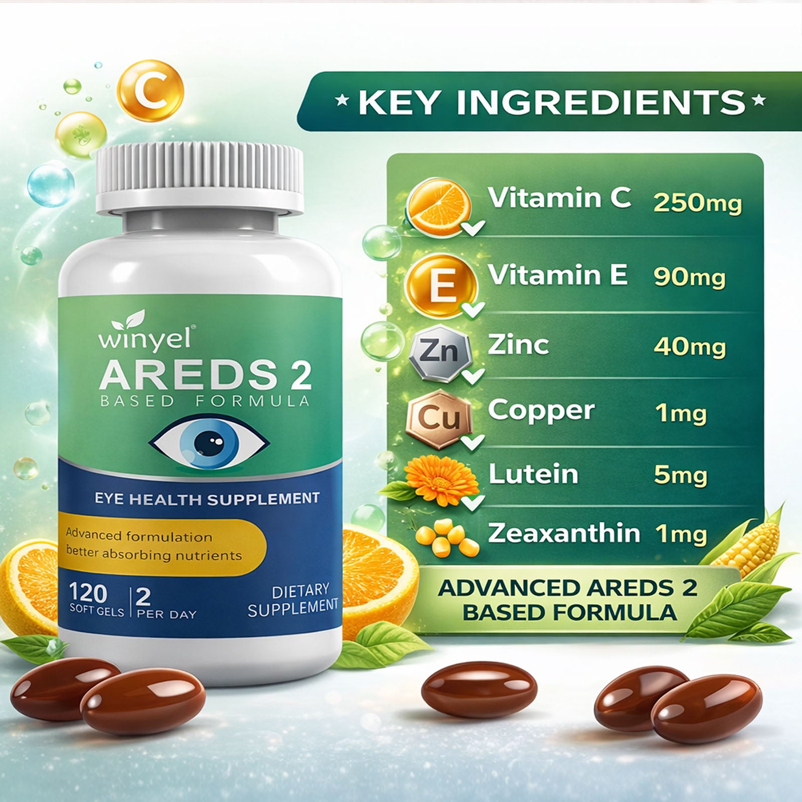 AREDS 2 eye support vitamins